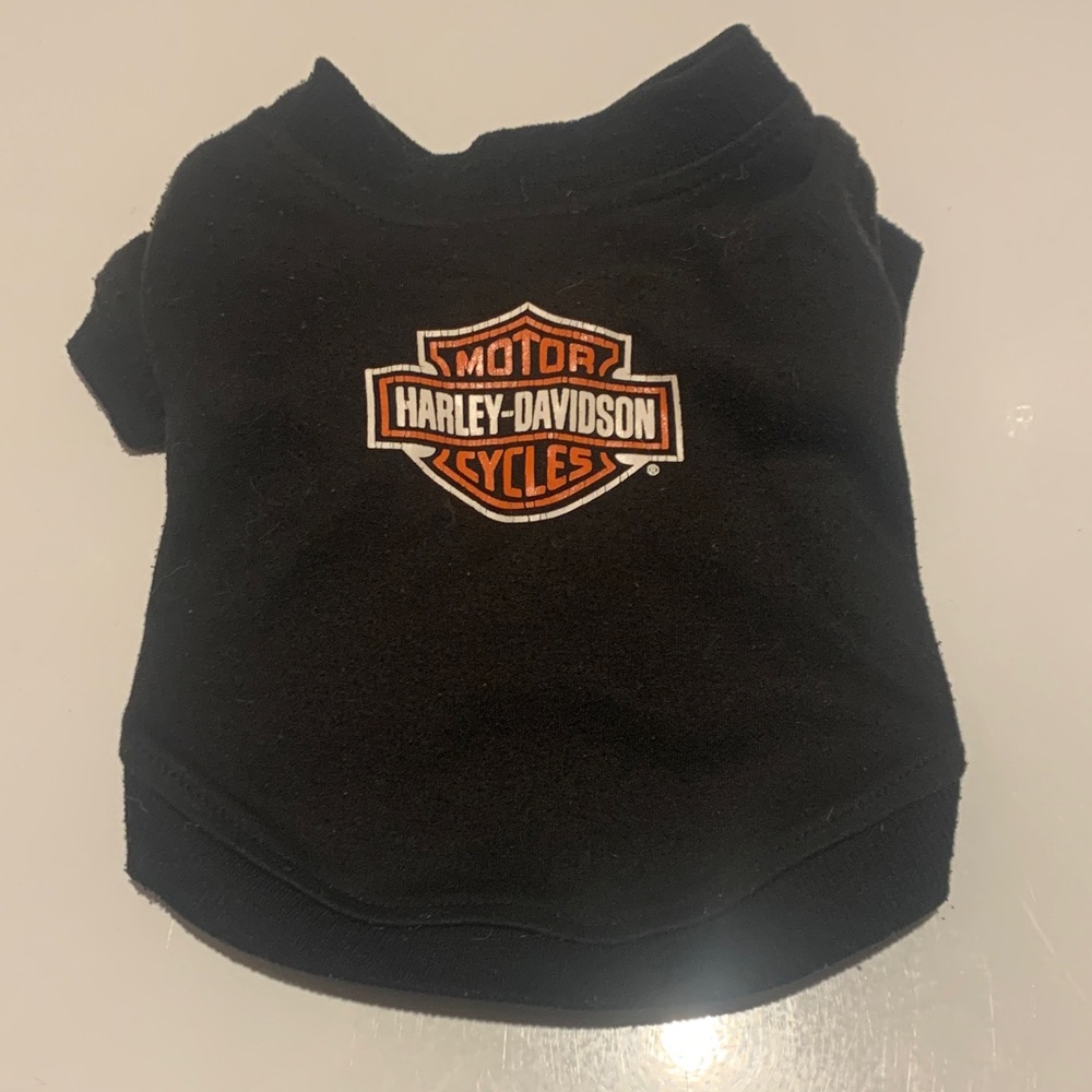 Harley-Davidson Dog Tee in Black with Orange Logo